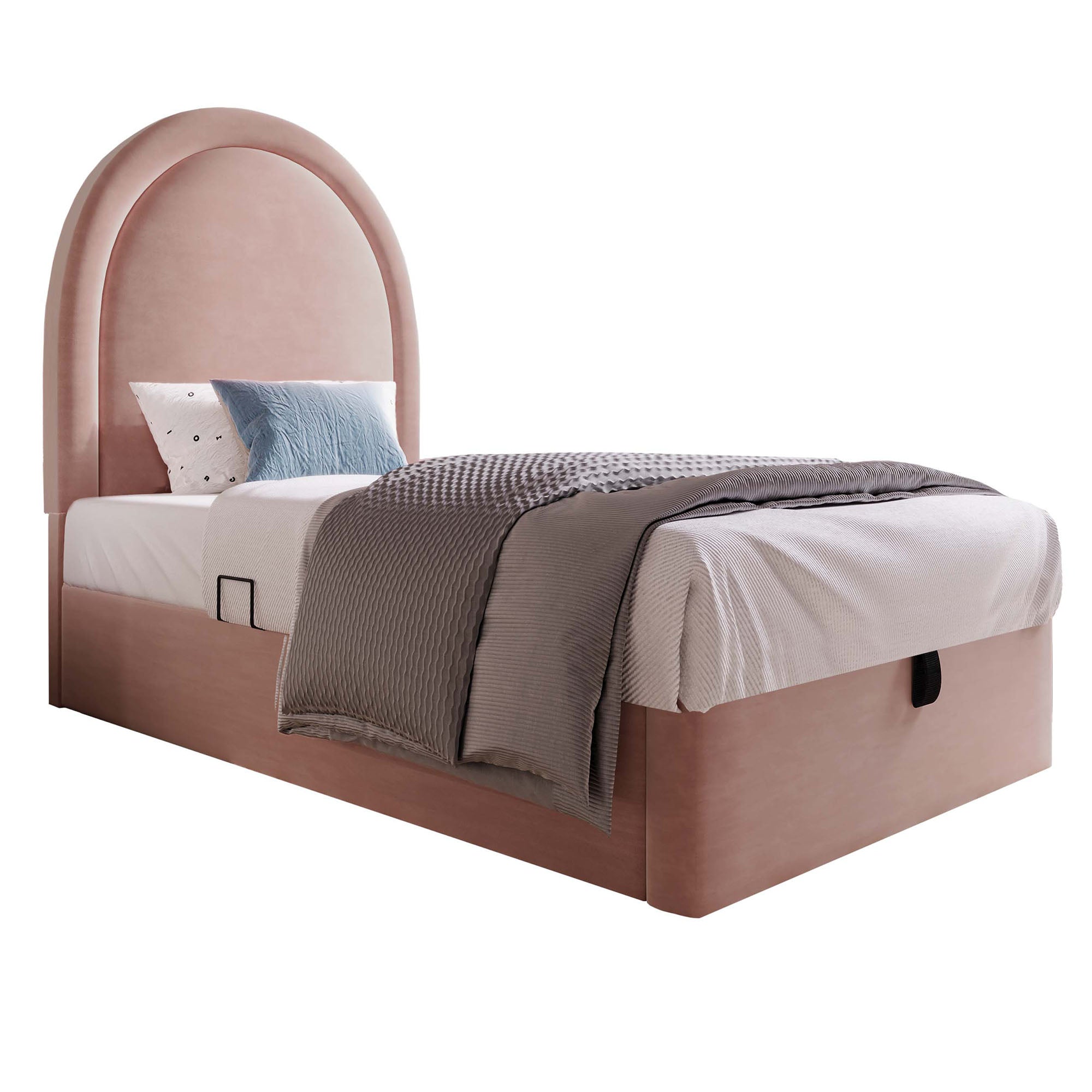 Logidon gestoffeerd bed kinderbed roze 90x200 cm met matras