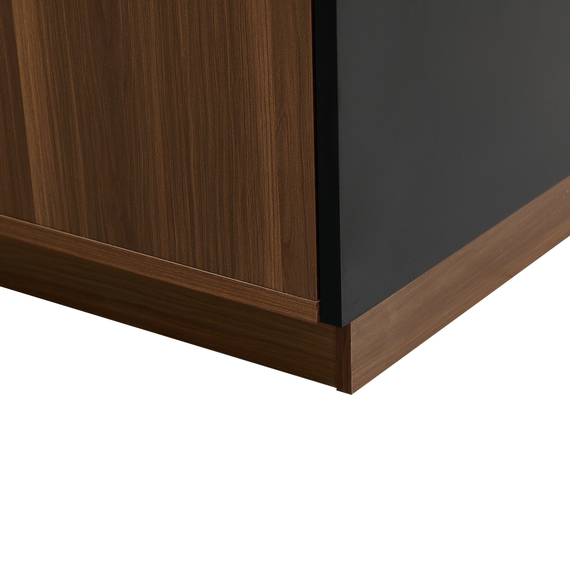 Logidon Modern dressoir 150 x 40 x 85 cm houtlook zwarte deuren