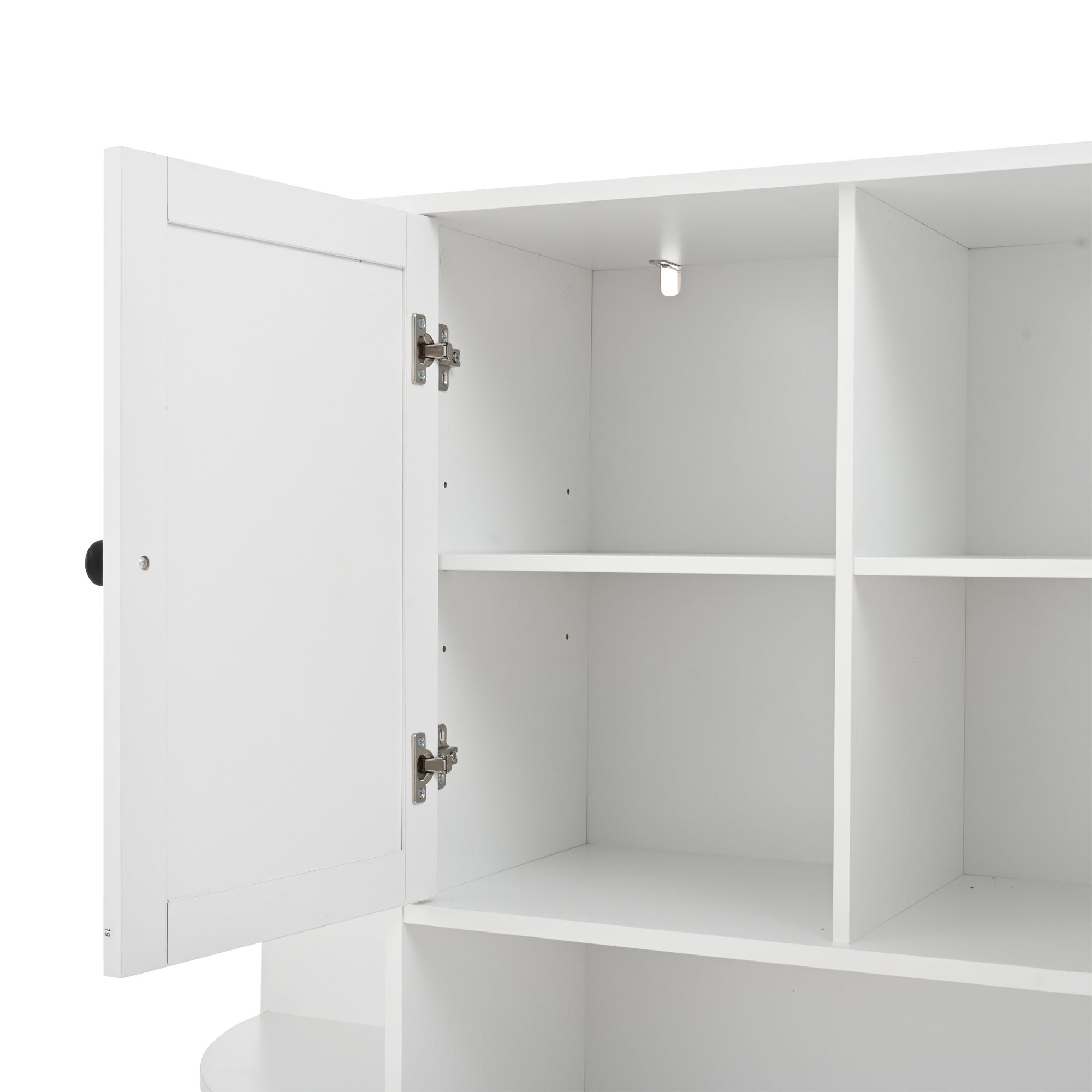 Logidon corner cabinet white 104x35x155 cm display cabinet 3 doors 2 drawers