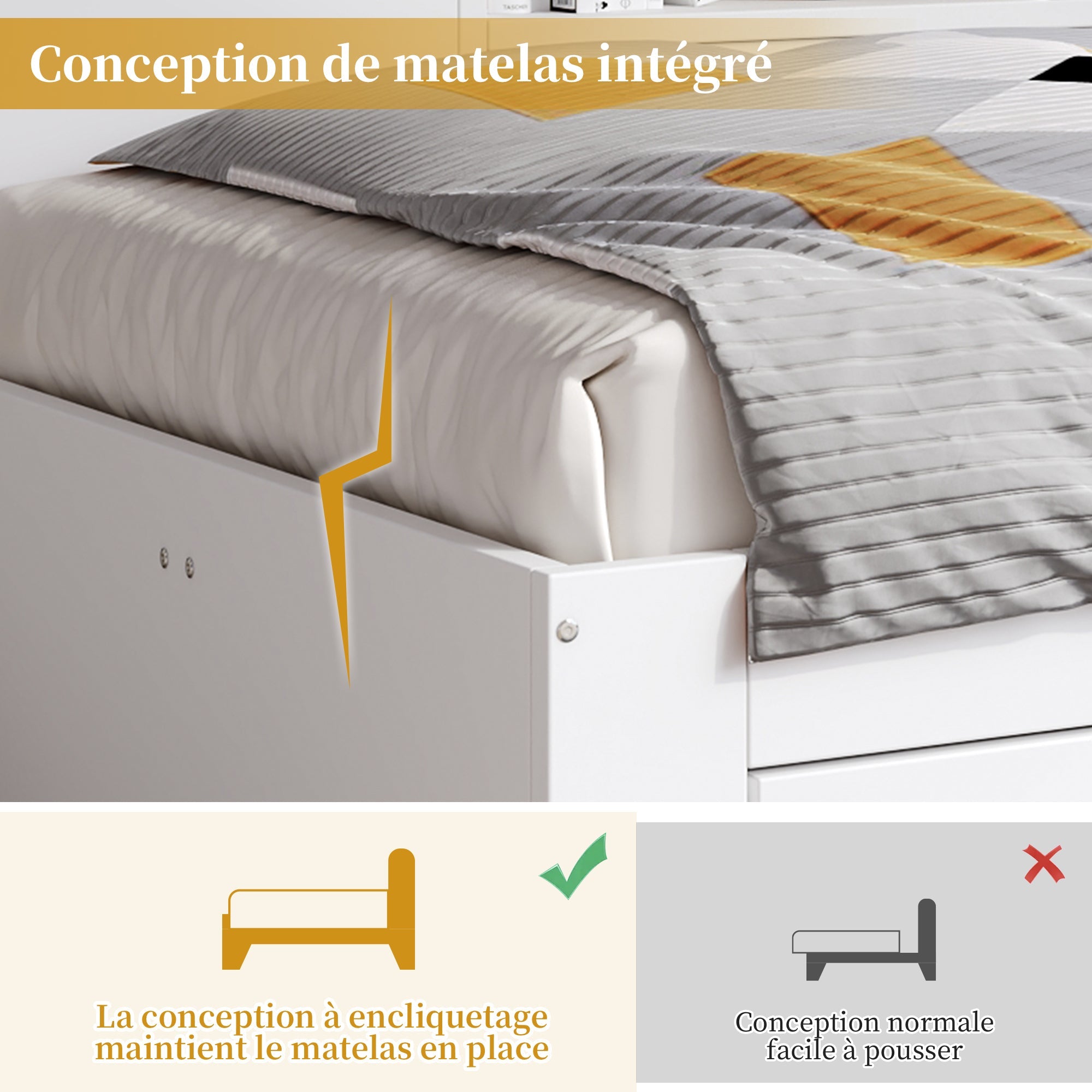Logidon Daybed 140x190 Wit met lades en opbergruimte