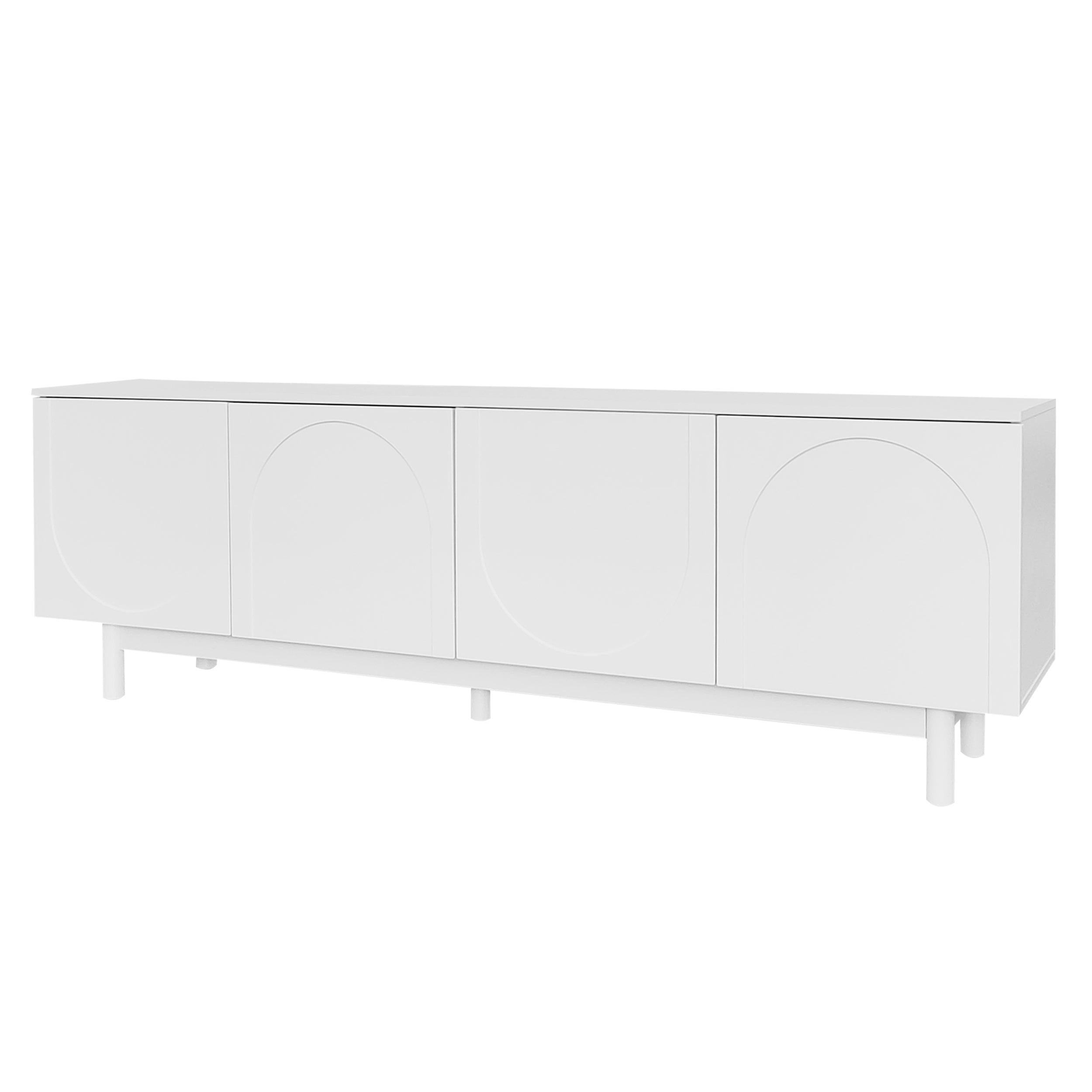 Logidon Lightweight lowboard TV furniture in luxury style white 175 cm