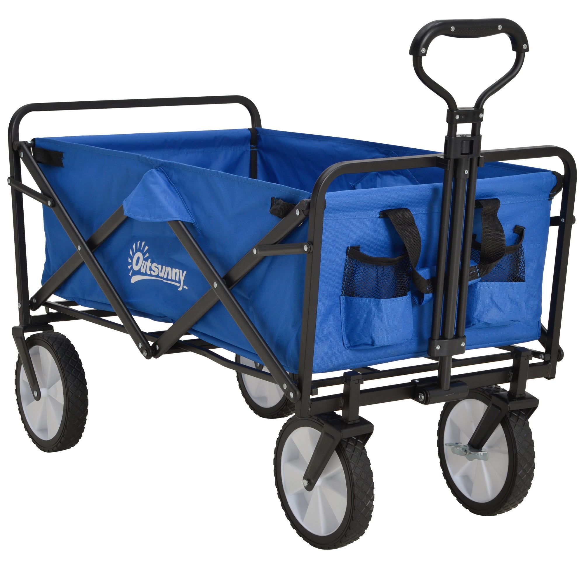 Logidon opvouwbare bolderkar 360 graden blauw stalen frame 93x49x100 cm