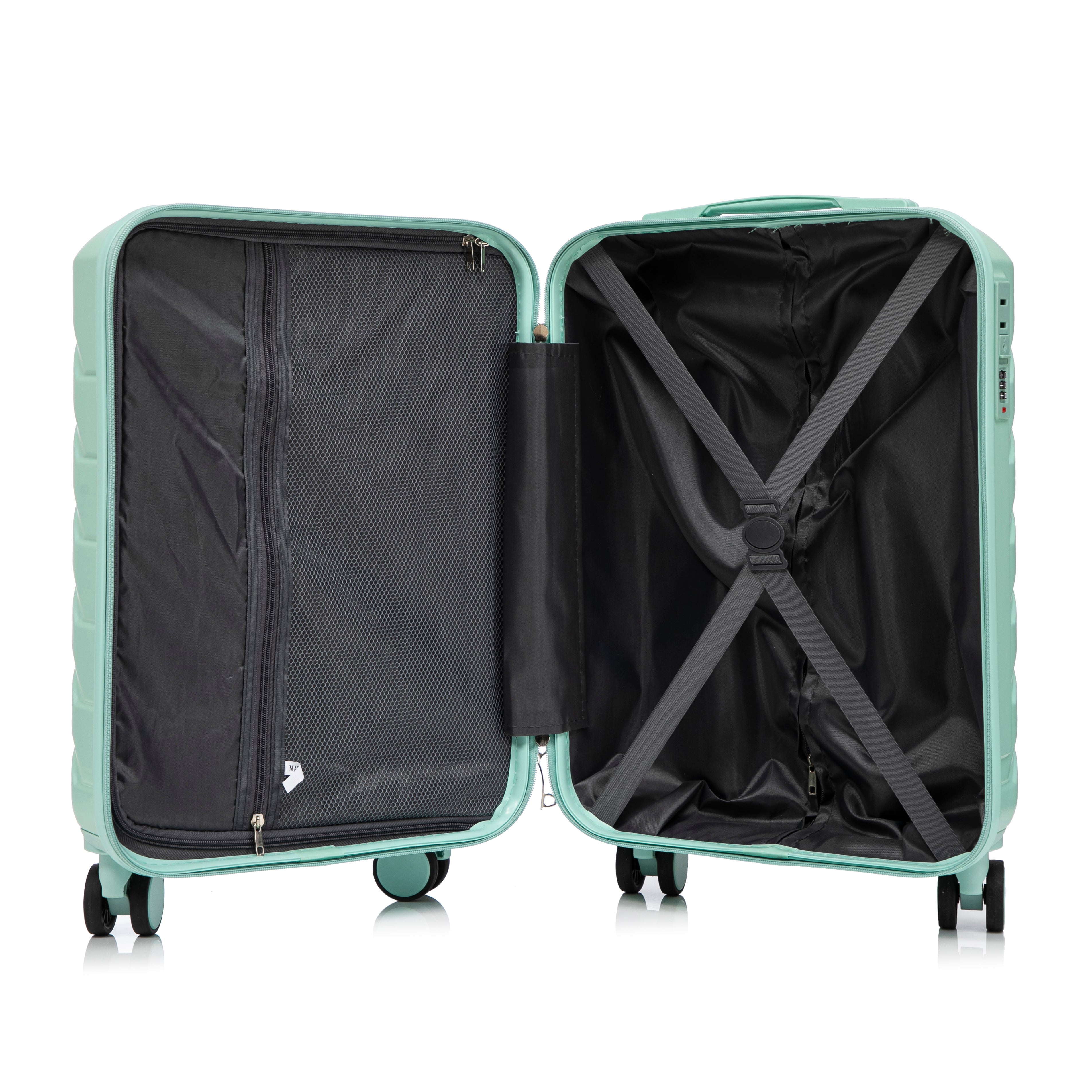 Logidon 14 en 19 inch ABS spinner kofferset mintgroen 2-delig