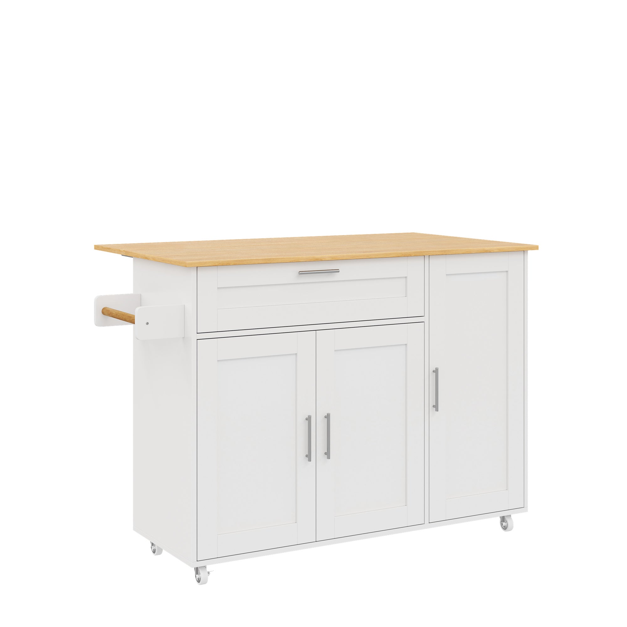 Logidon Mobile Kitchen Table 132.5x70 Cm Oak Grain Folding Top