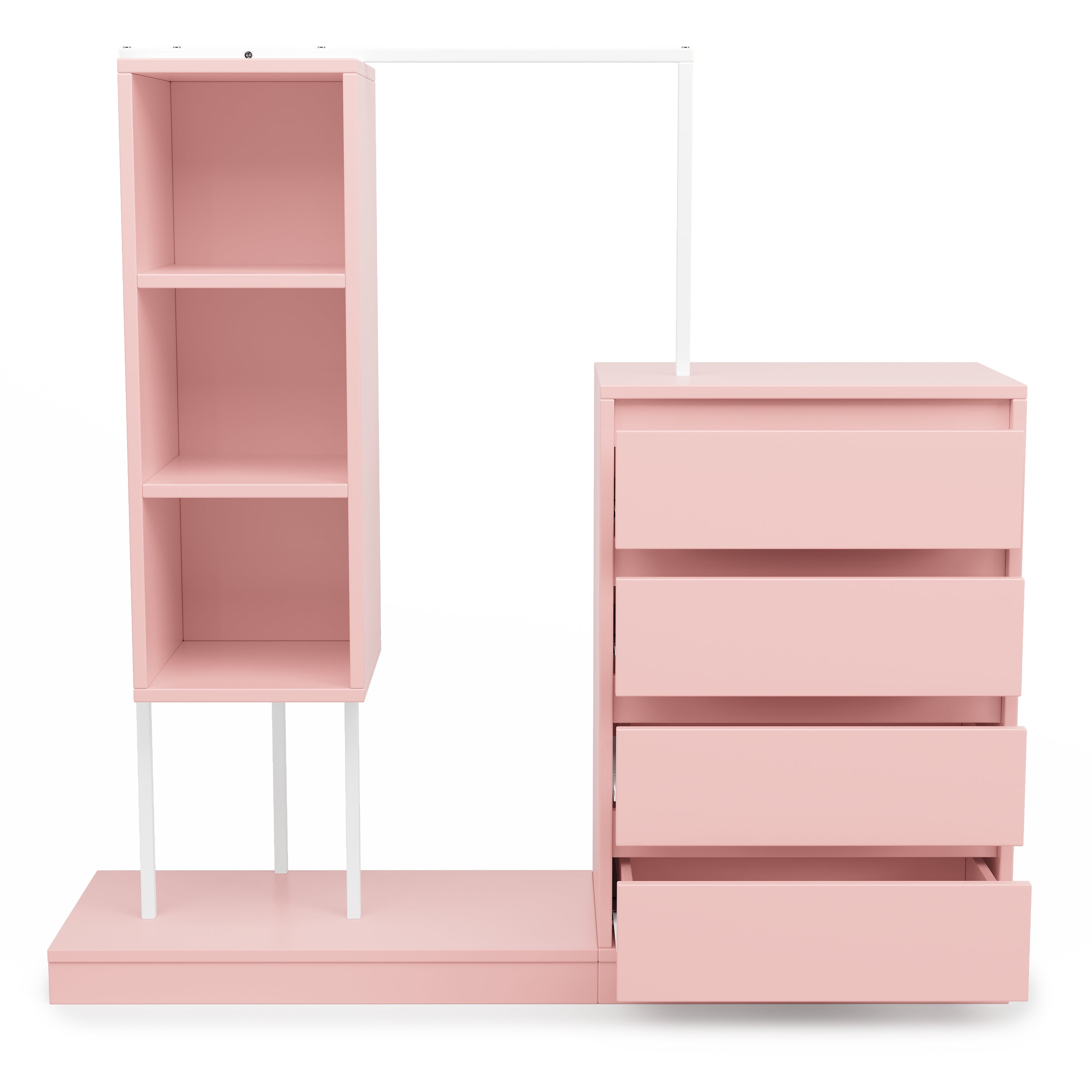 Logidon Kledingkast Roze 140x40x135 cm met lades en roede