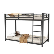 Logidon Bunk Bed Metal 90x200 Black Classic Shape Children's Bed