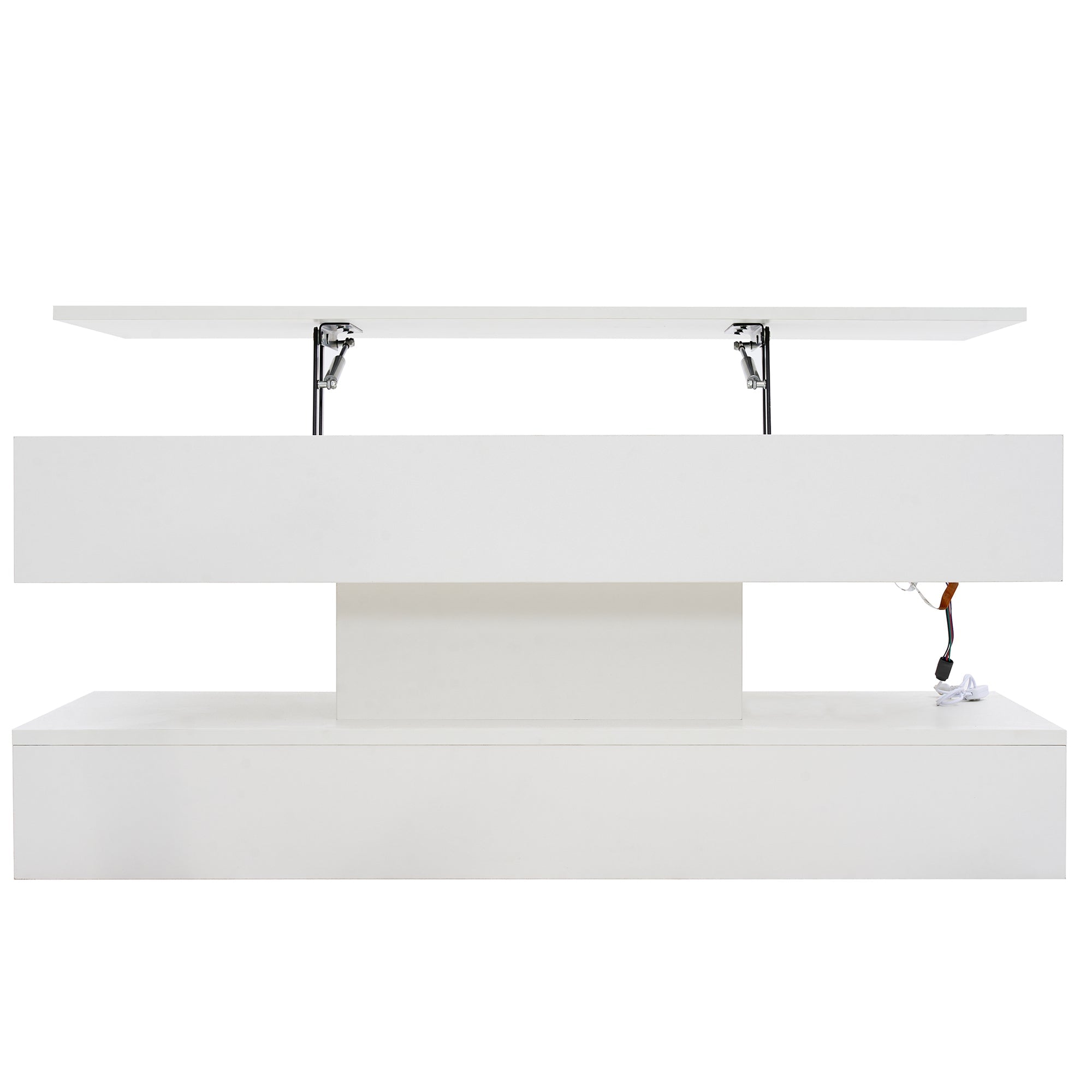 Logidon salontafel LED-verlichting en opbergruimte wit 100x50 cm