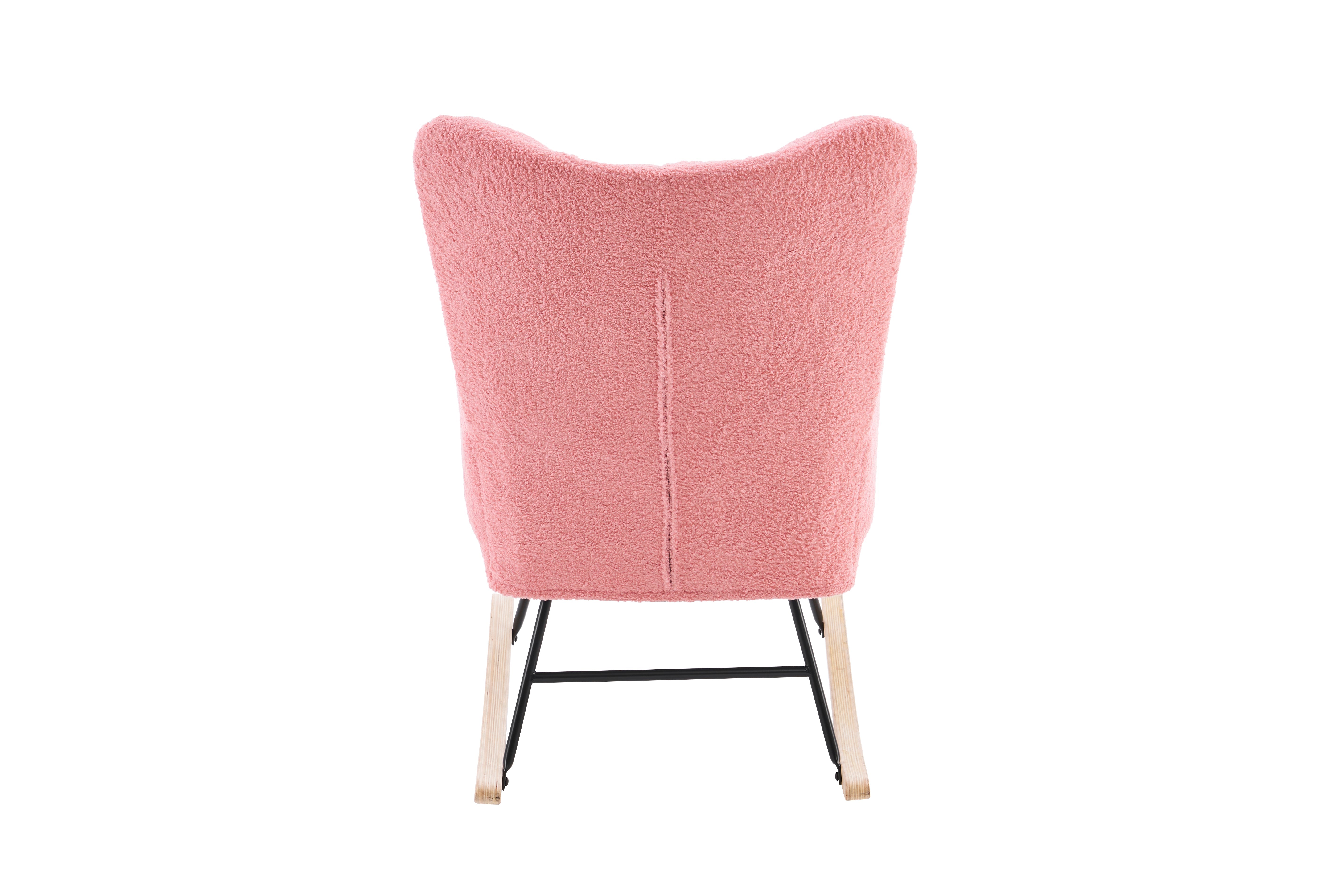 Logidon Moderne Schommelstoel Roze Met Hoge Rugleuning