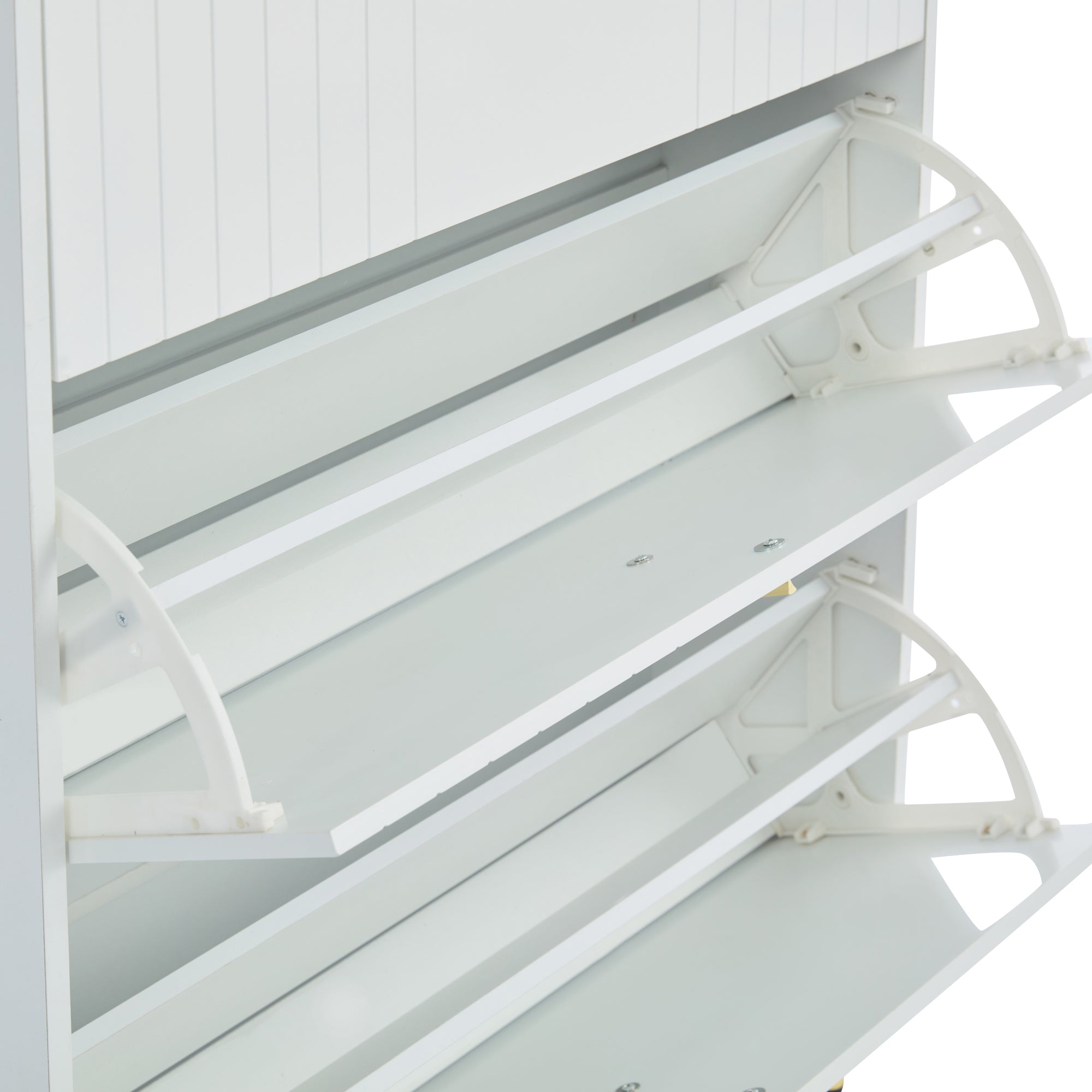 Logidon schoenenkast wit 3 kleppen, 6 vakken, 80x23x123 cm