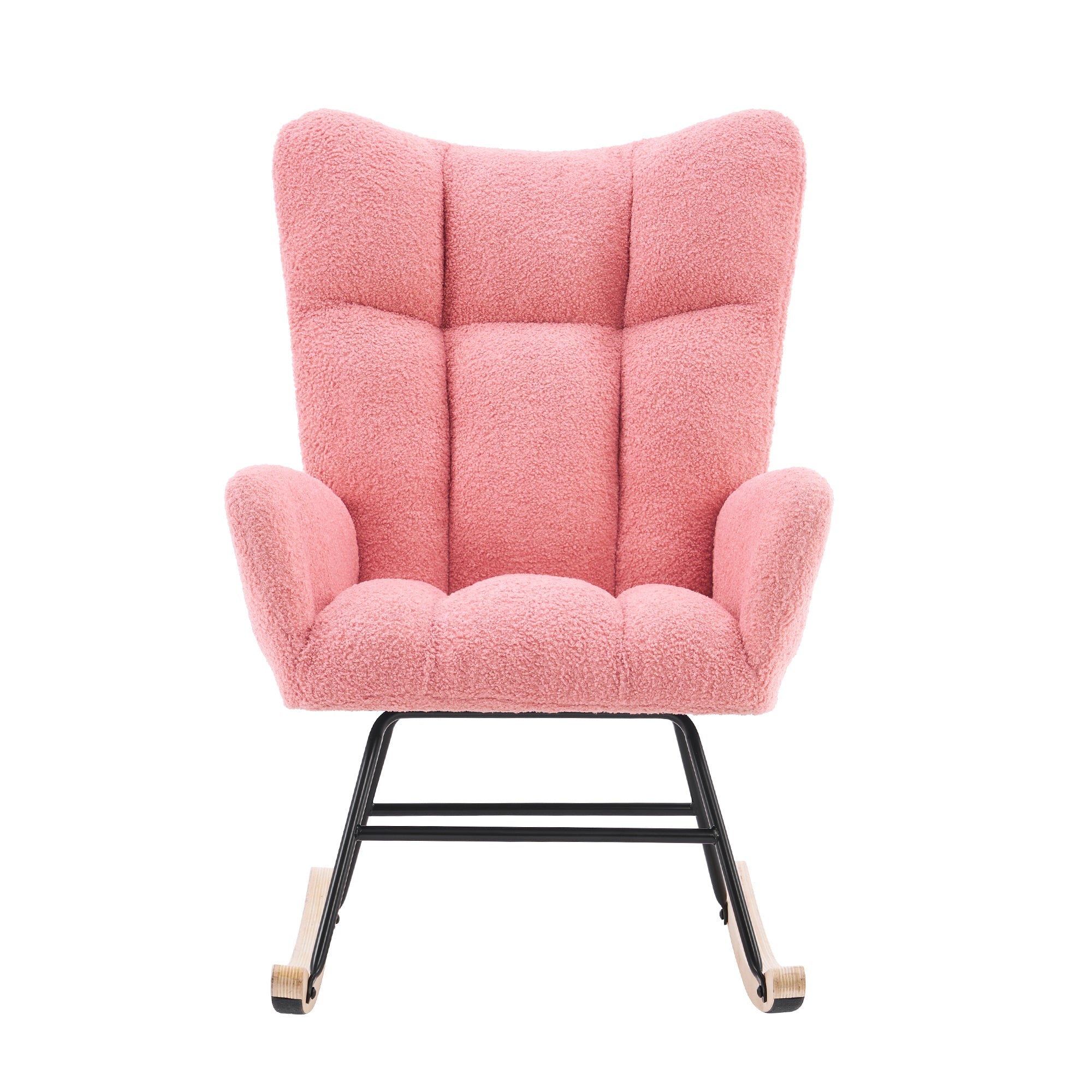 Logidon Moderne Schommelstoel Roze Met Hoge Rugleuning