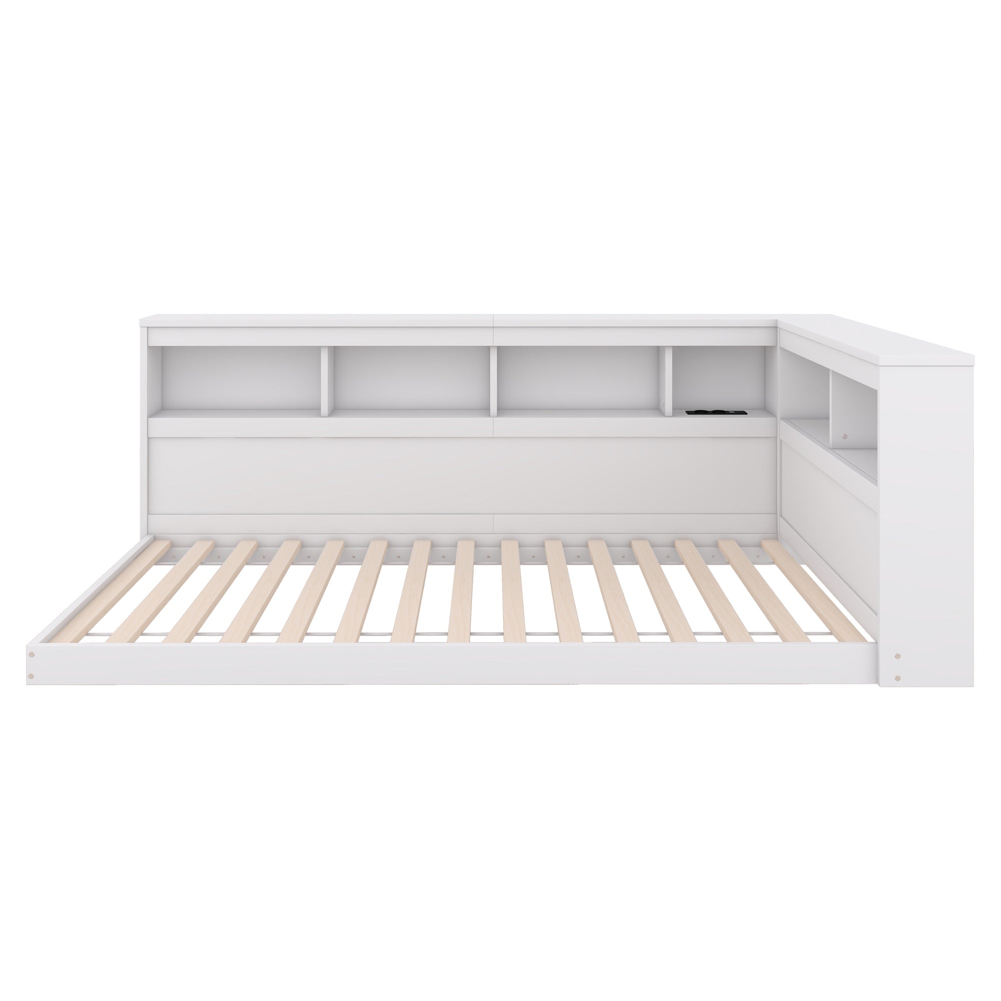 Logidon daybed 90x200 slaapbank lattenbodem stopcontact USB wit