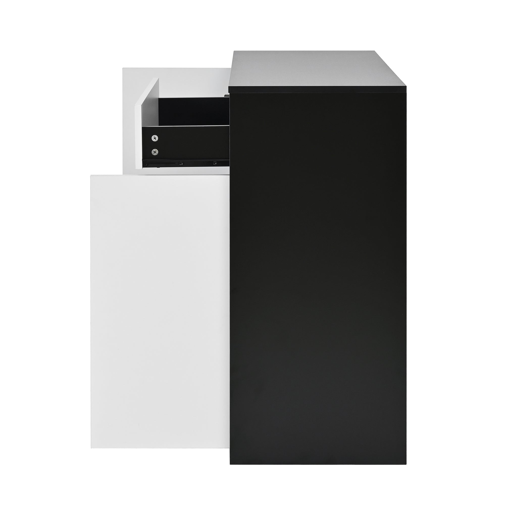 Logidon Shoe Cabinet Black White Two Doors Adjustable Shoe Rack