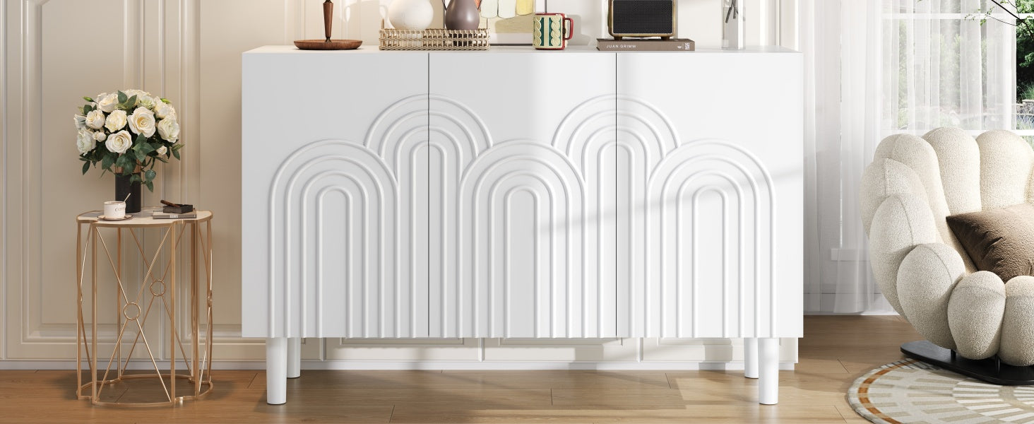 Logidon Dressoir 120x38,5x79 cm Wit MDF met 3 deuren