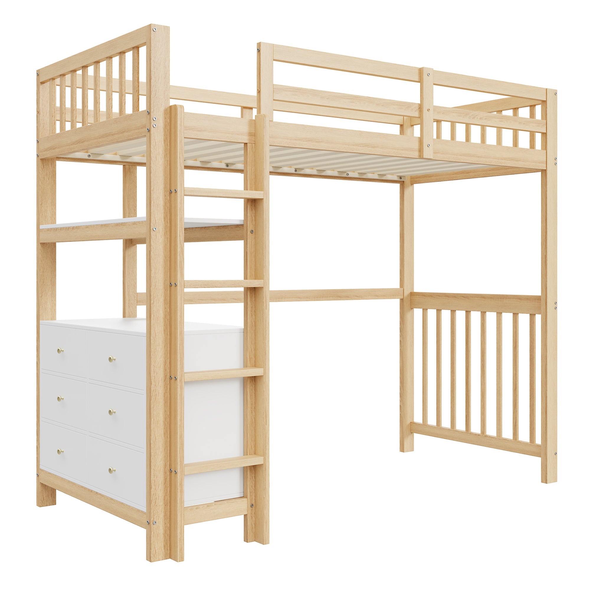 Logidon hoogslaper 90x200 cm met verticale ladderladen wit