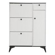 Logidon schoenenkast wit zwart H 121 cm 3 kleppen 1 lade 1 deur