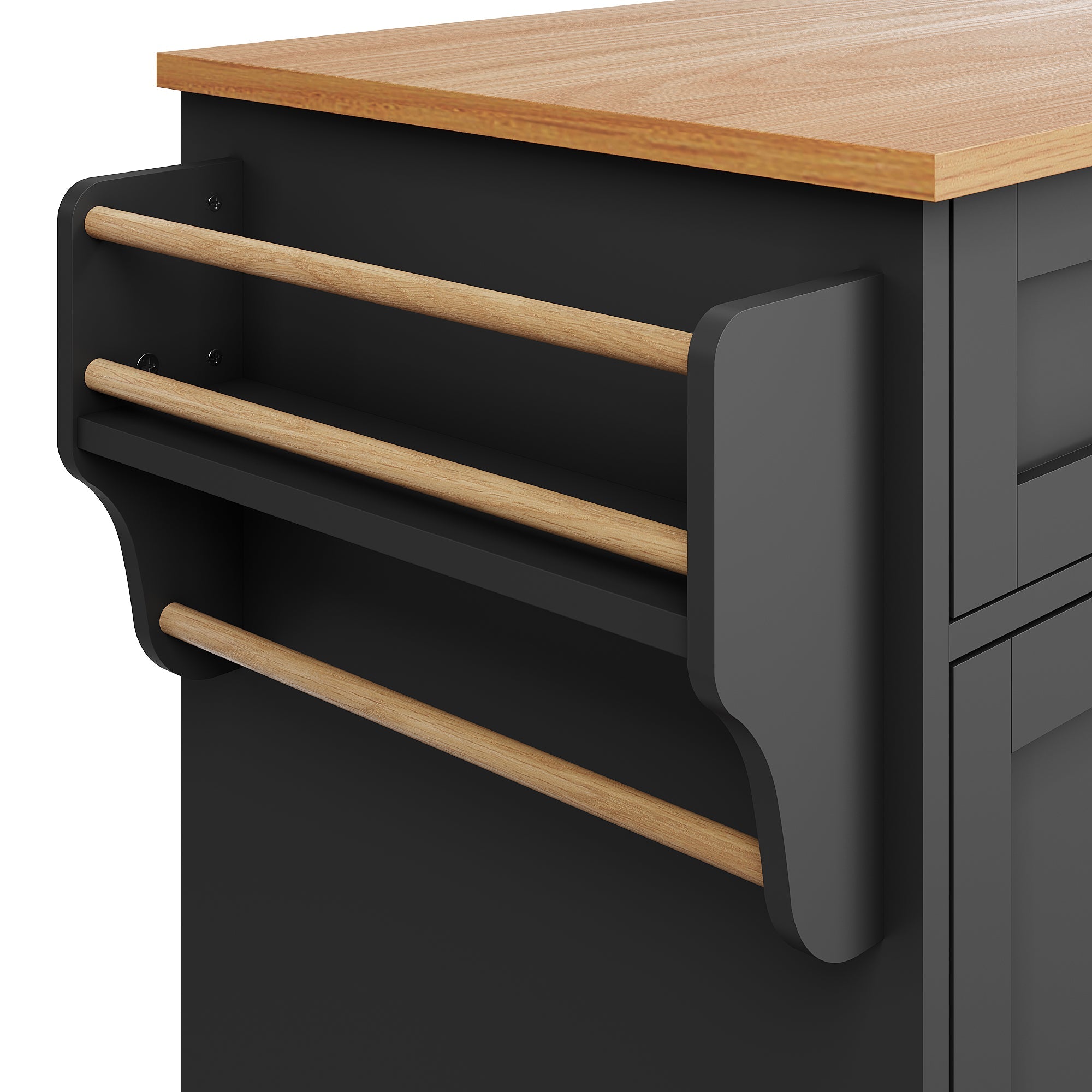 Logidon Restauratiewagen Zwart 134x46x92 cm Mobiel DualUse Design