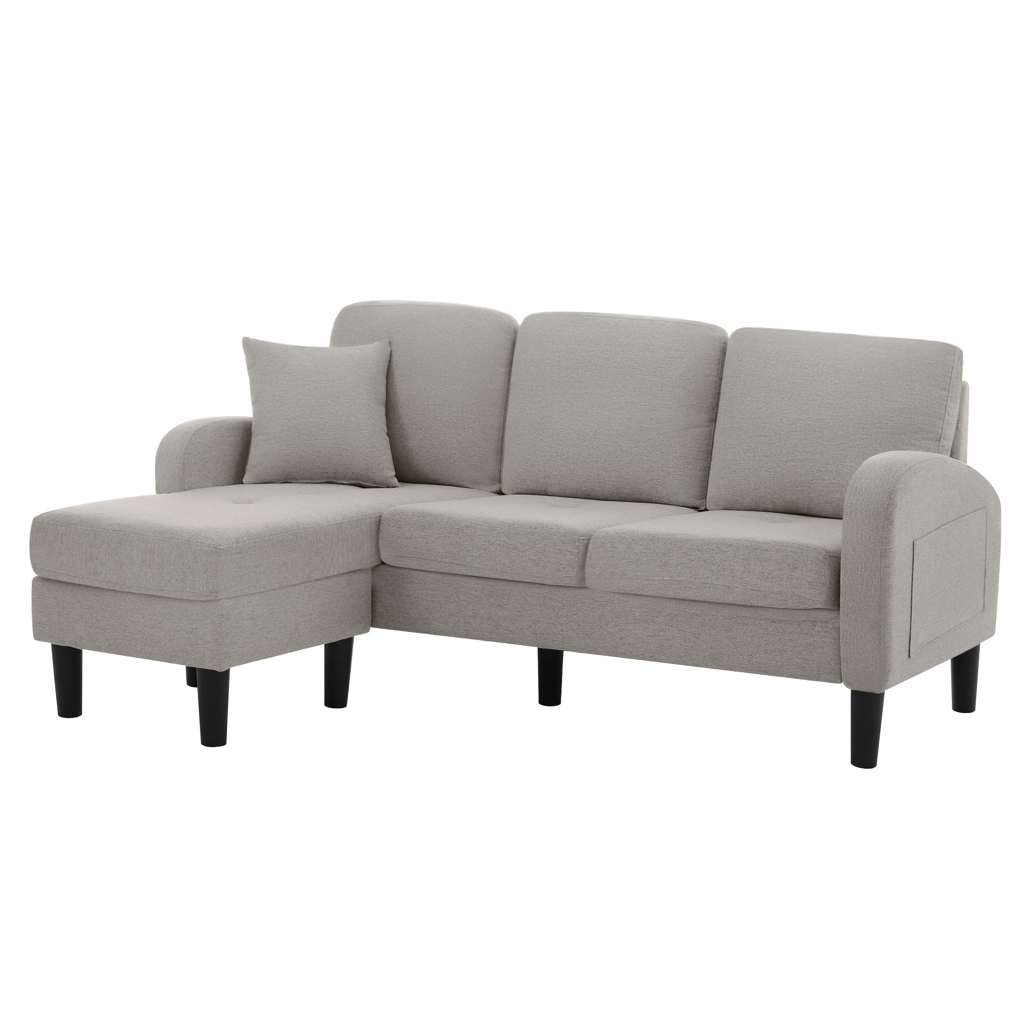 Logidon L-vormige hoekbank met chaise longue Grijs 185 x 118 cm