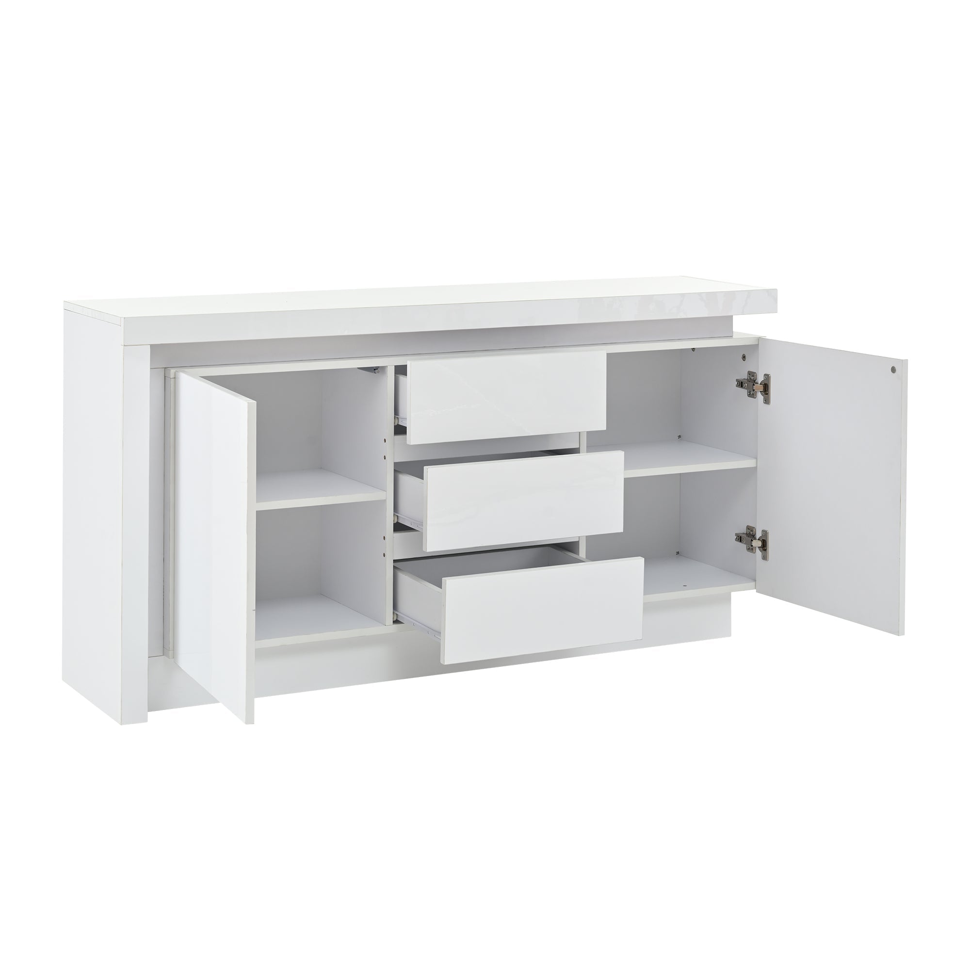 Logidon sideboard 140x35x72 cm white high gloss with LED