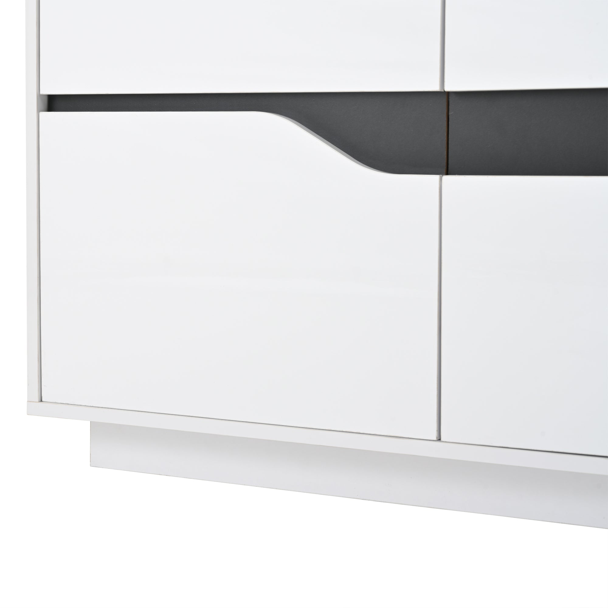 Logidon Sideboard 140x40x76 Cm White Black With 3 Doors LED