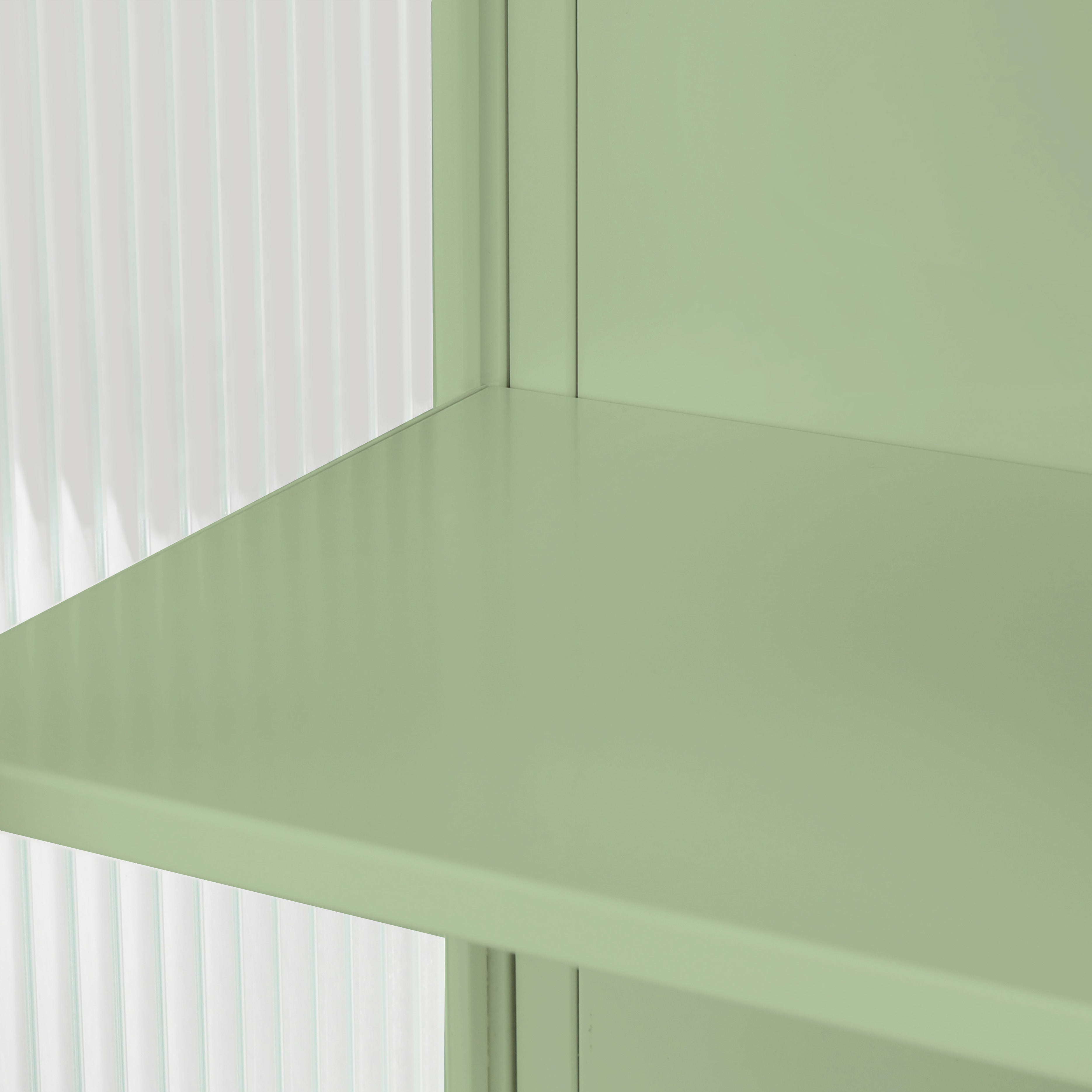 Logidon 60 cm glazen wandvitrinekast groen, tweedeurskast met planken