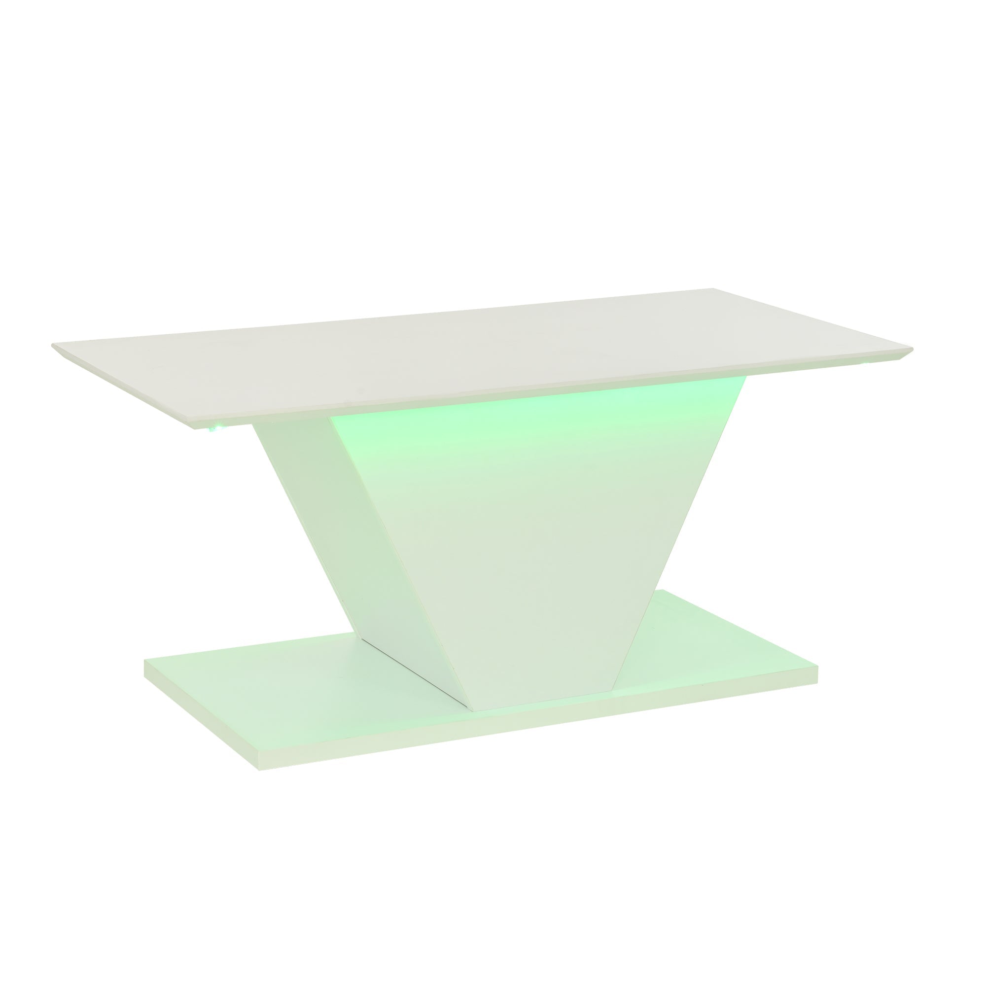 Logidon V-vorm salontafel wit hoogglans LED verlichting 100x50x46 cm