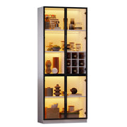 Logidon showcase 80x35x200 white glass doors LED lighting wine rack