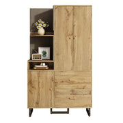 Logidon compacte kledingkast gewatteerde panelen 110 x 186 x 38 cm houtlook
