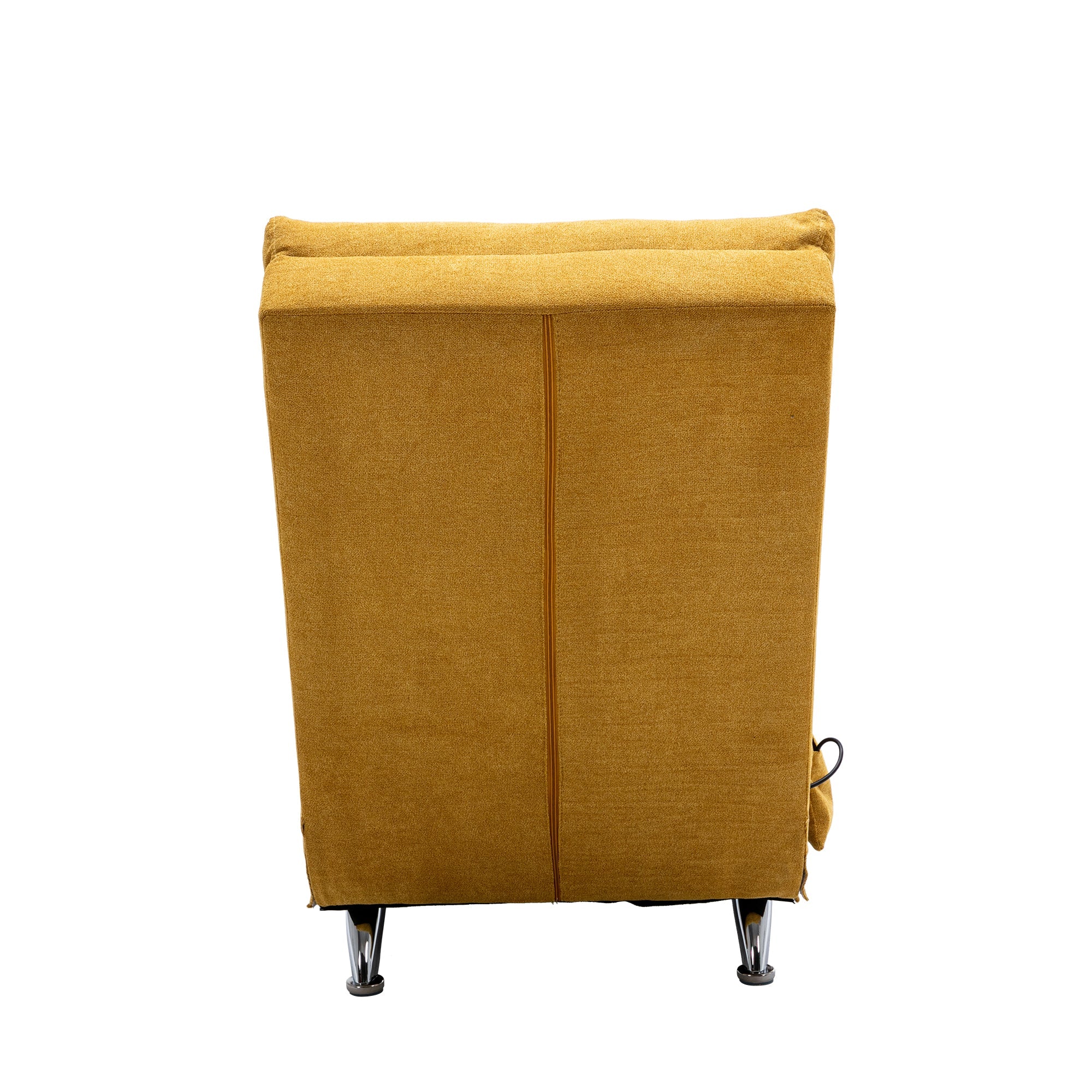 Logidon Linnen Massage Chaise Longue Met Afstandsbediening Mosterdgeel