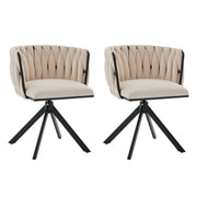 Logidon velours fauteuils met 180 graden draaifunctie, set van 2 Ivoor