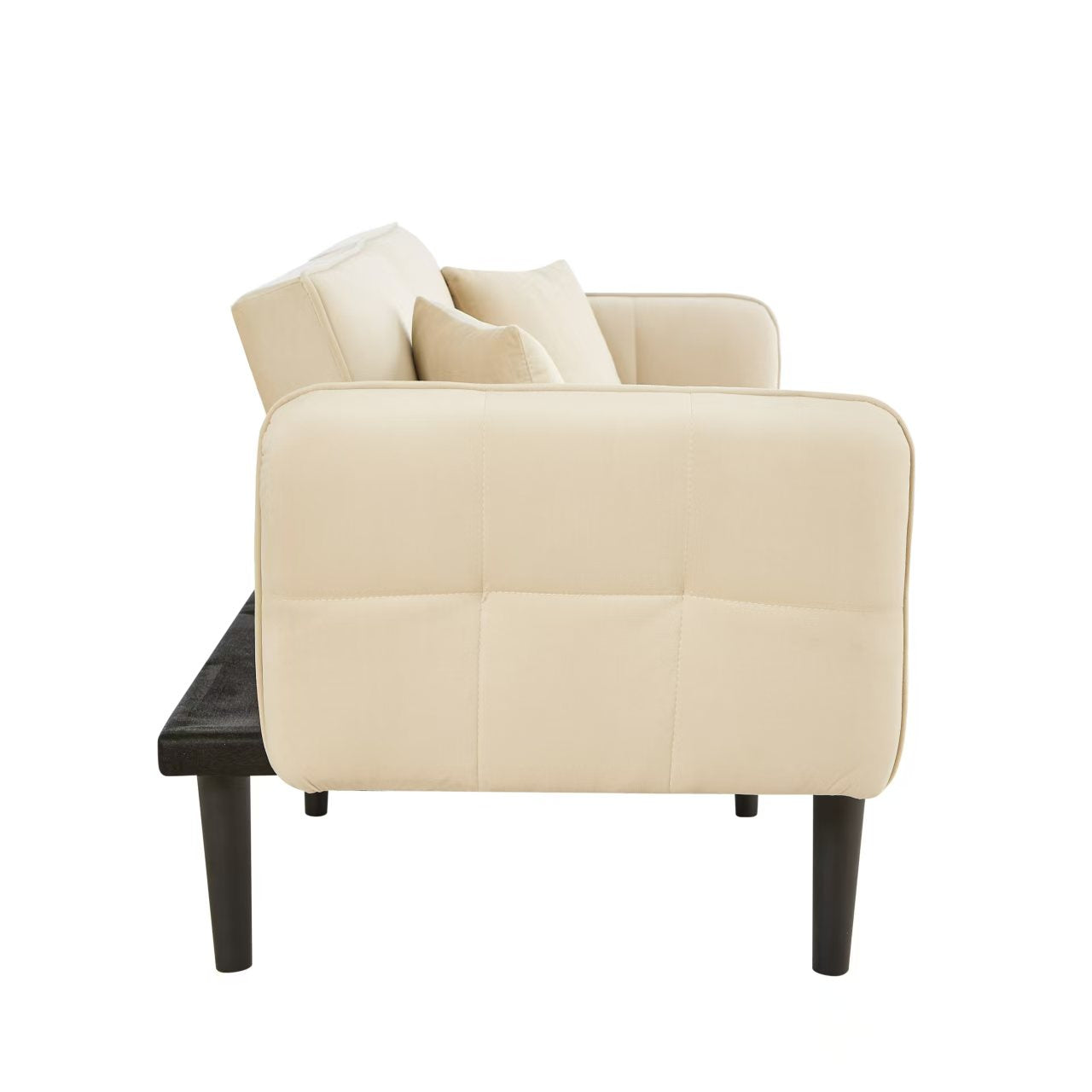 Logidon 2-in-1 slaapbank beige fluwelen hoes verstelbare tweezits