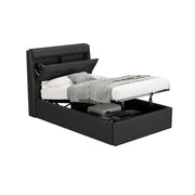 Logidon gestoffeerd bed 90x200 zwart hydraulisch met lattenbodem