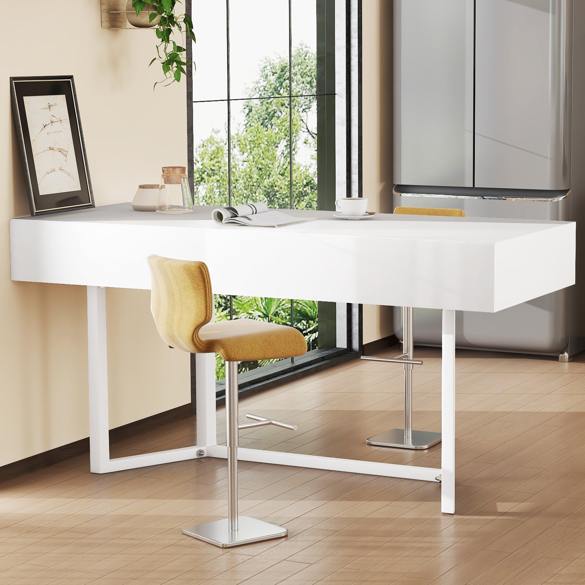 Logidon Opvouwbaar Bureau 120x55 Wit Met Stopcontacten