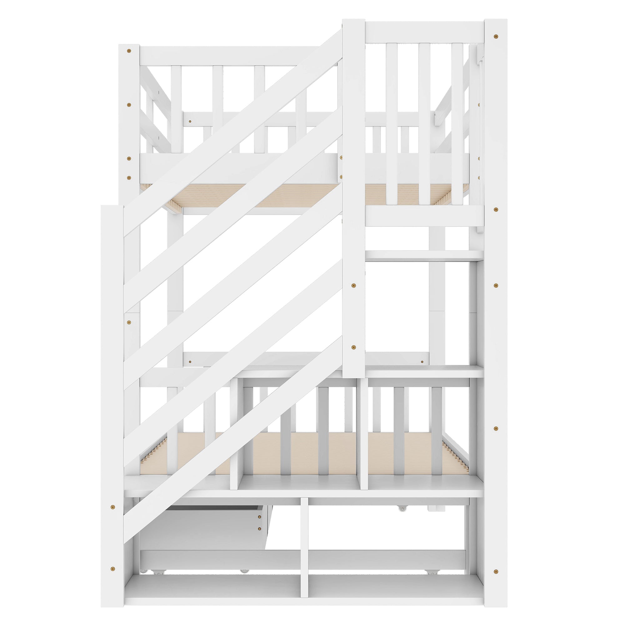 Logidon stapelbed 90x200 wit met uitschuifbaar bed 2 lades