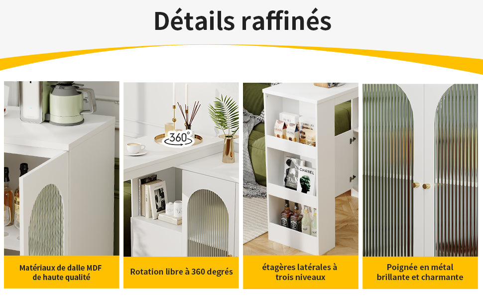Logidon 360 graden draaibare bartafel 120x40x97 cm wit