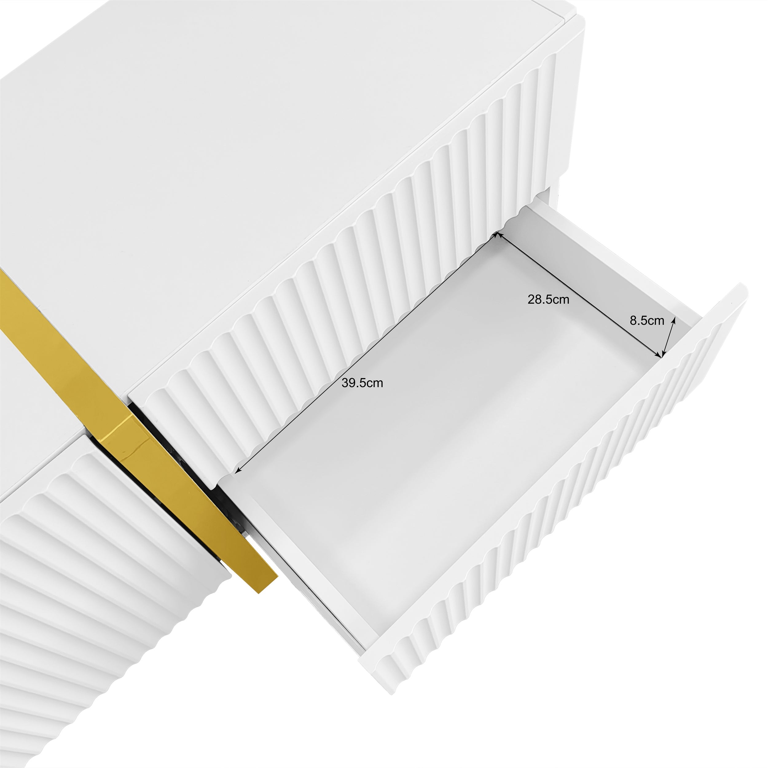 Logidon TV-meubel 190 cm wit goud houtnerf 3 deuren 2 lades