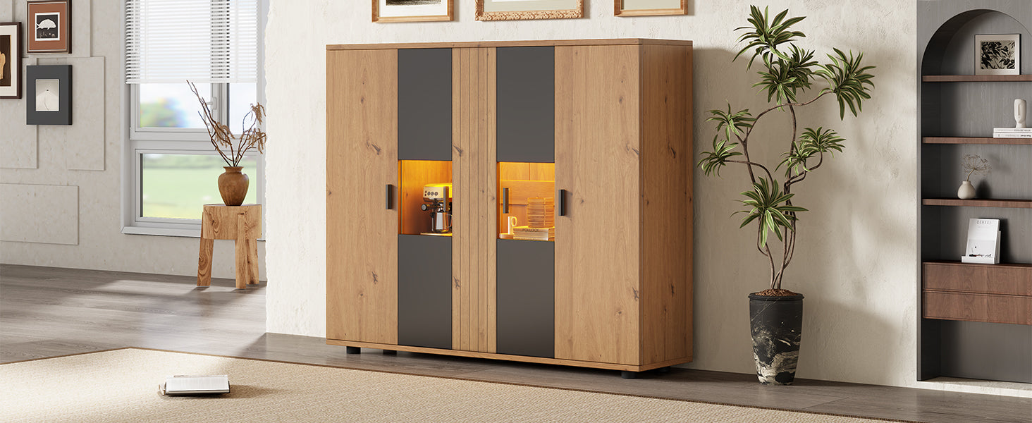 Logidon sideboard 140 x 35 x 113 cm Adjustable dividers 4 doors