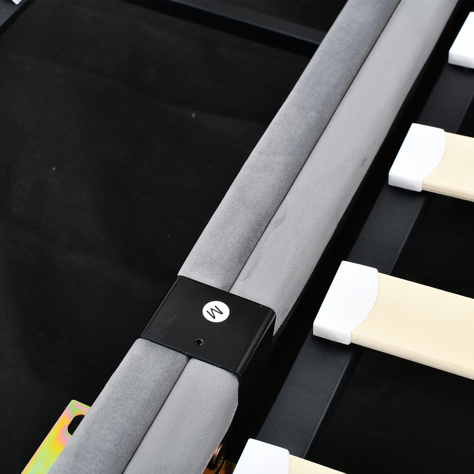Logidon gestoffeerd bed 180x200 cm grijs hydraulische opbergruimte