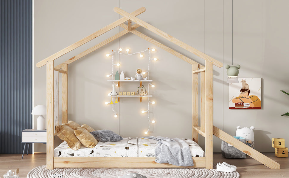 Logidon Kinderbed Met Schuifdak Design 90x200 Naturel