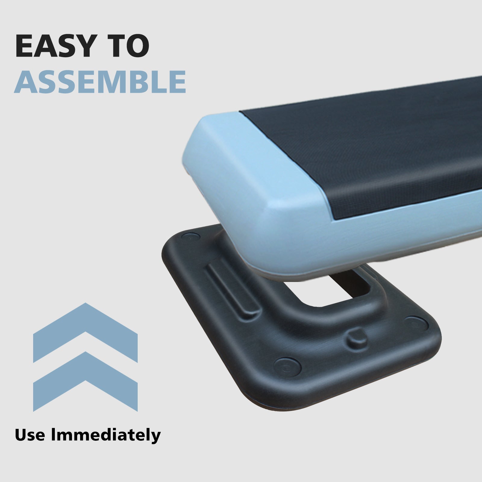 Logidon Verstelbare Aerobic Stepper 76 cm Grijs Zwart Met 2 Verhogers