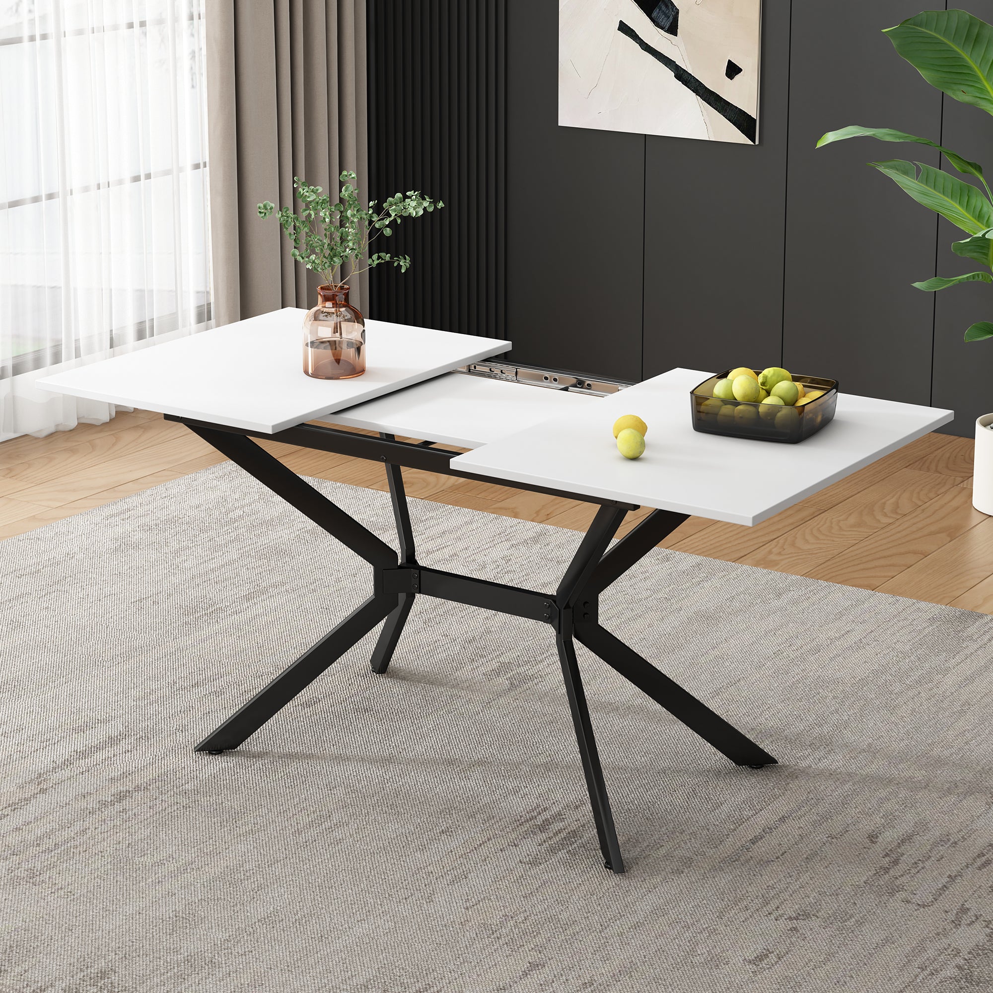 Logidon Witte Uitschuifbare Eettafel 120 160 cm Breed 80 cm