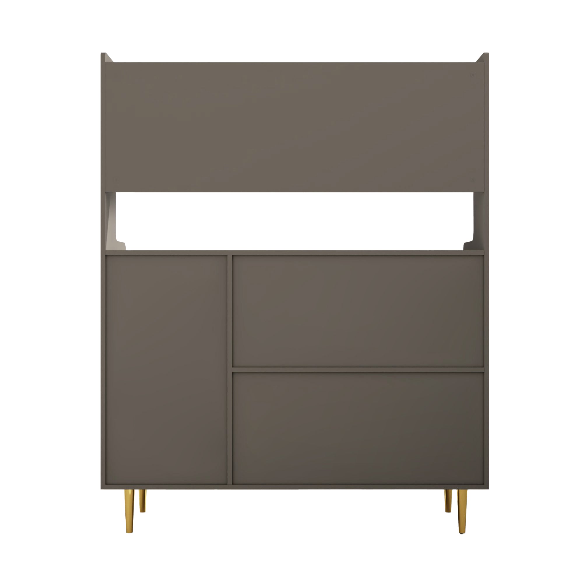 Logidon grijs dressoir 120 x 40 x 151 cm open opbergplank