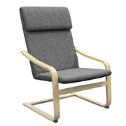 Logidon relaxstoel donkergrijs linnenlook met kussen 66,5x80x99 cm