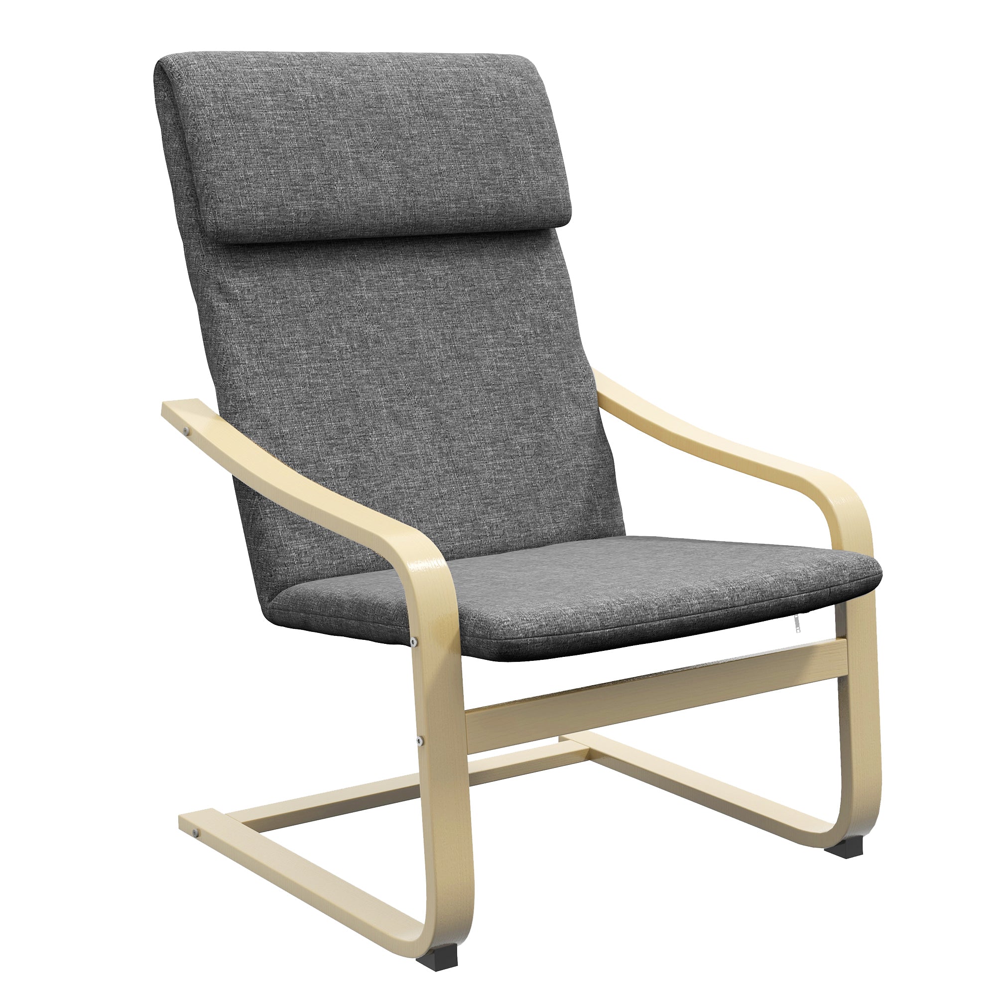Logidon relaxstoel donkergrijs linnenlook met kussen 66,5x80x99 cm