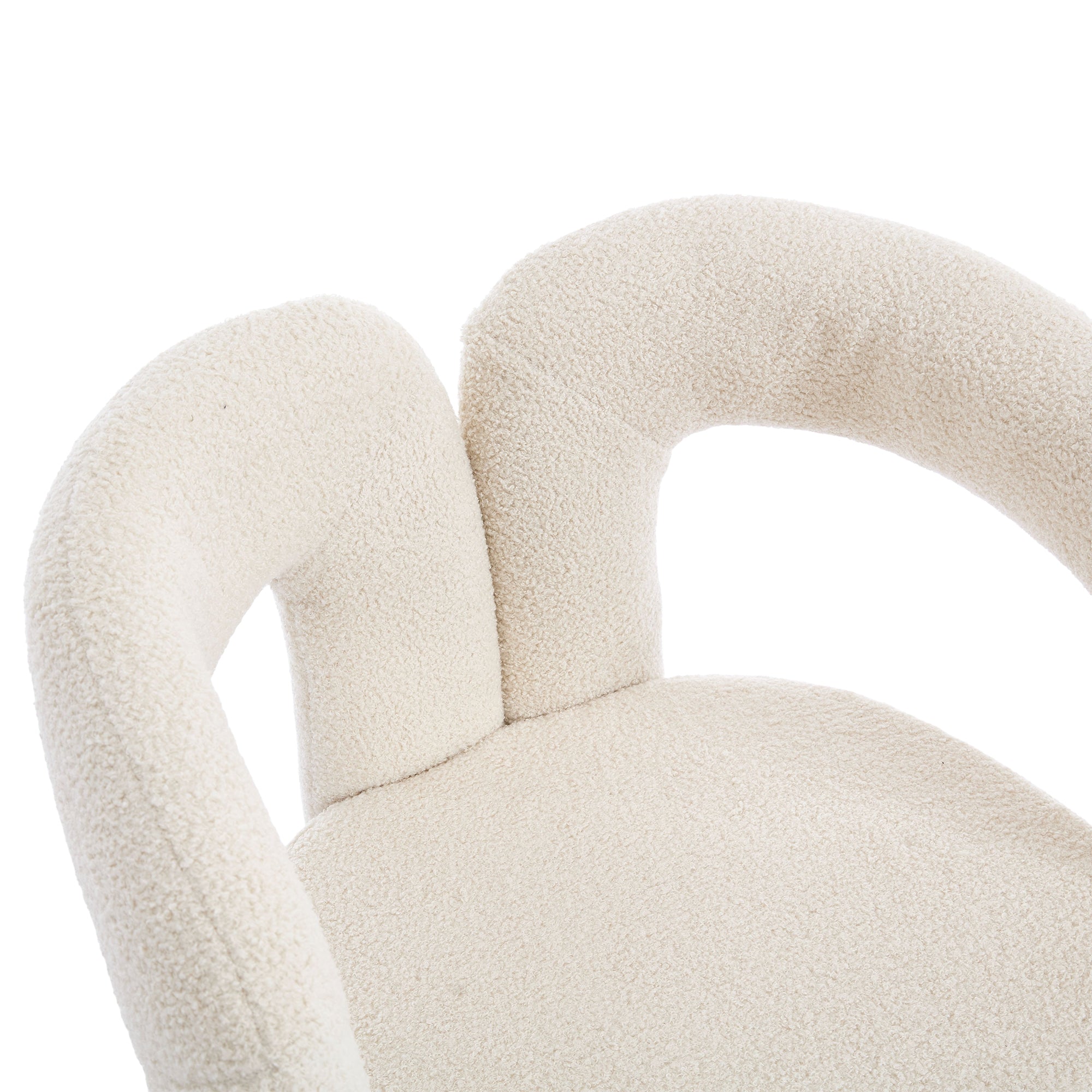 Logidon Premium Ergonomische Fauteuil Teddy Fluweel Beige Set 2