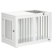 Logidon Hondenkooi Wit 80x50x56,5 cm met deuren en transport