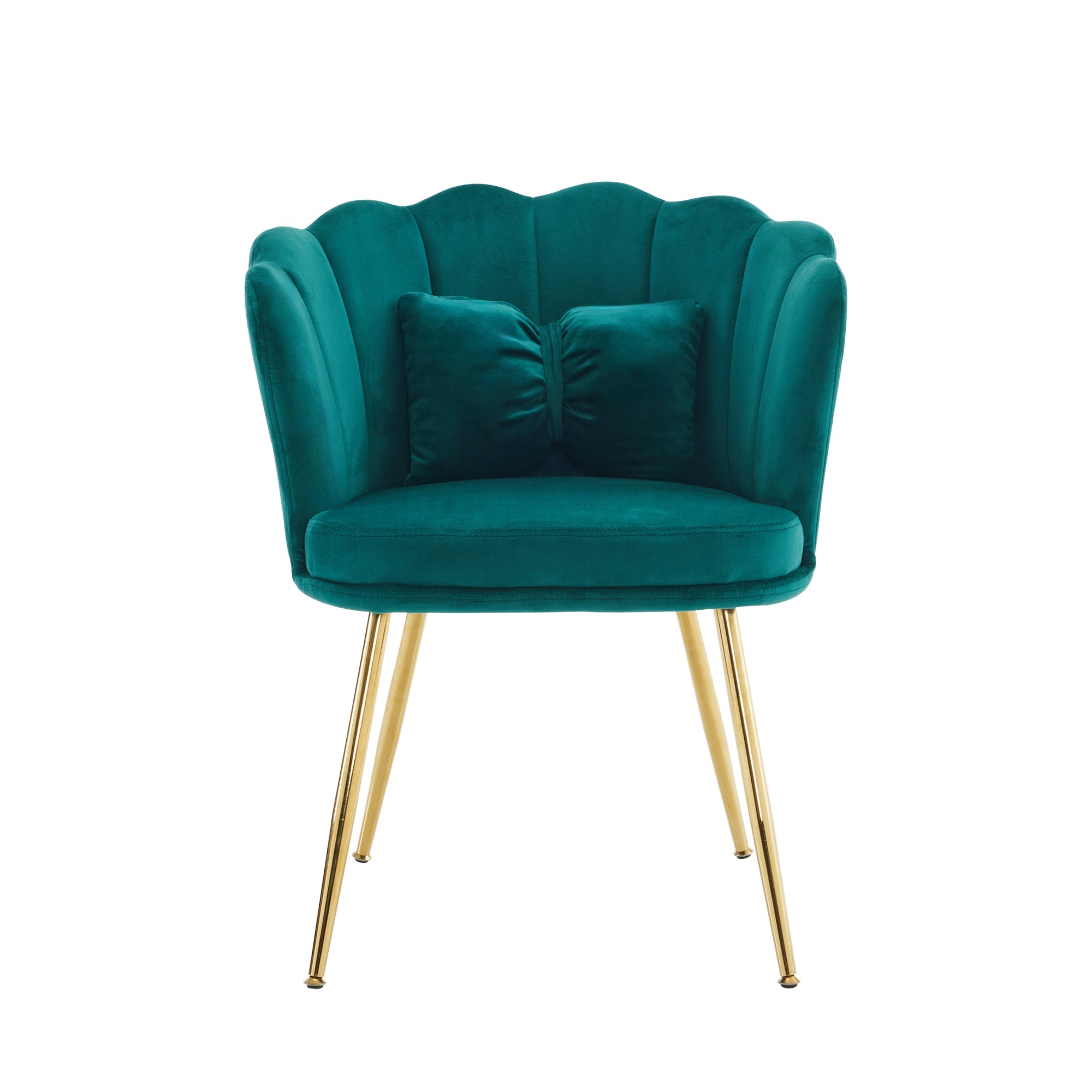Logidon Modern Velvet Armchair Green With Gold Legs
