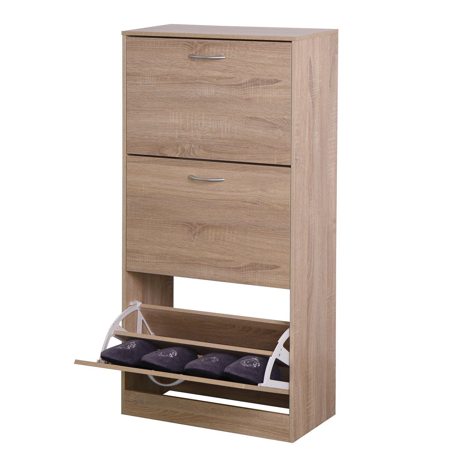 Logidon schoenenkast eiken 3 laden houten schoenenrek entree