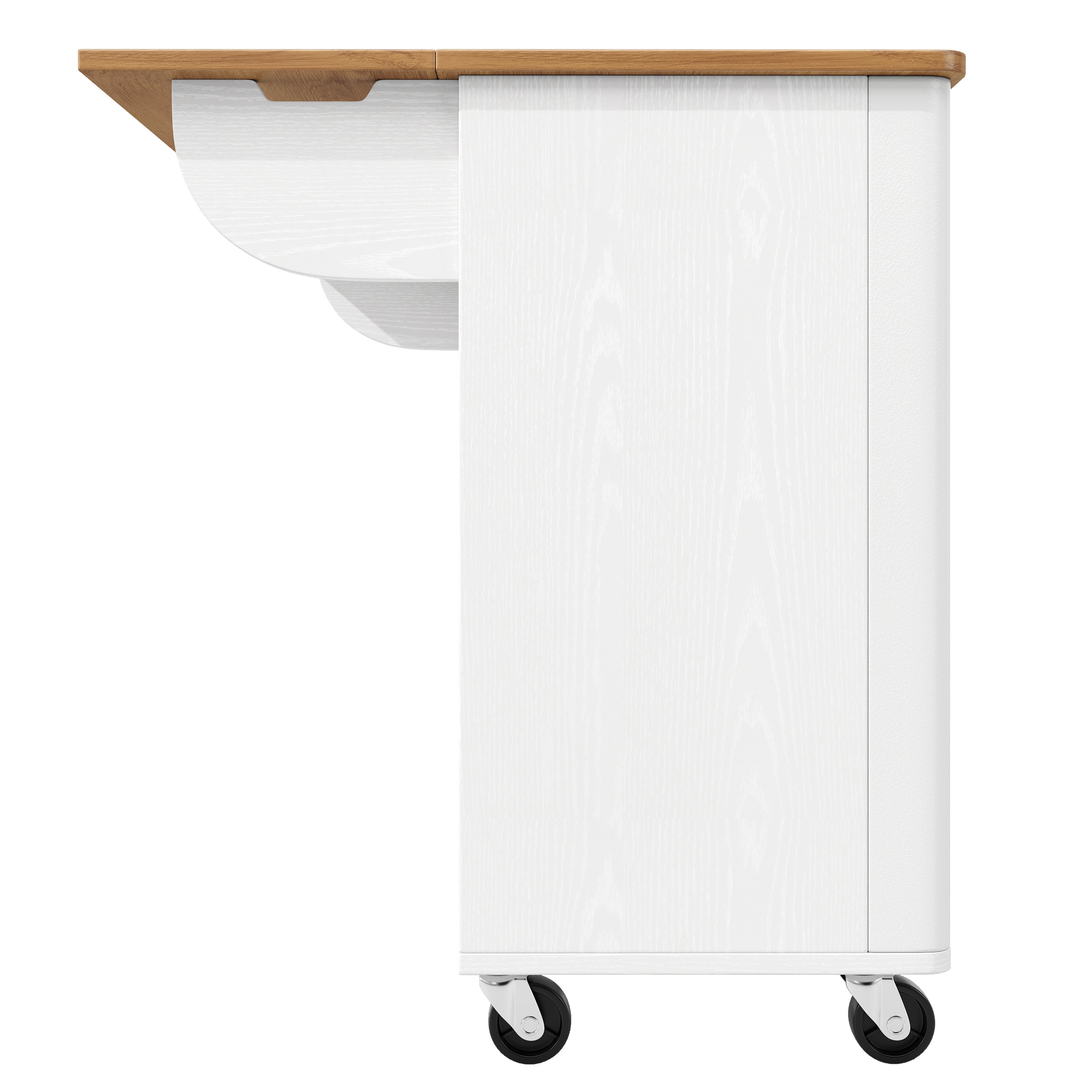 Logidon kitchen island 130x45(75)x92 cm white-black, extendable