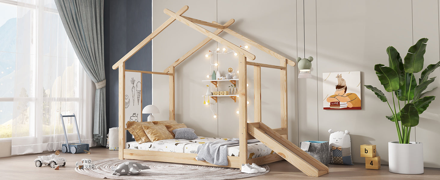 Logidon Kinderbed Met Schuifdak Design 90x200 Naturel