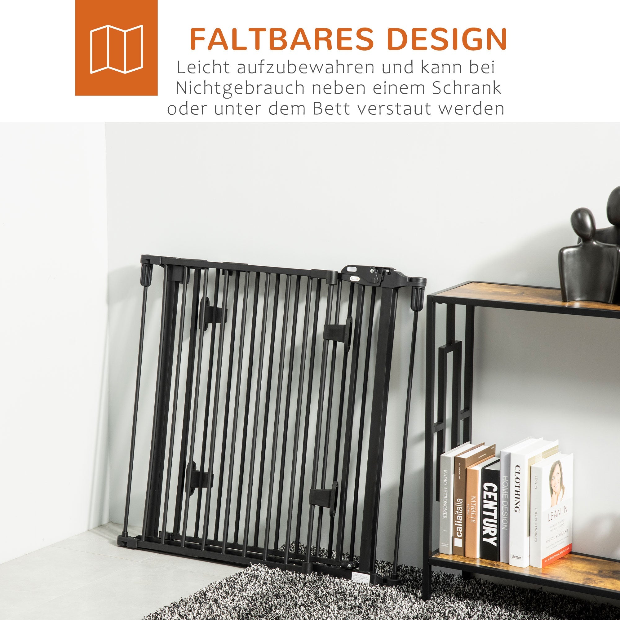 Logidon slagboom zwarte automatische deur 3 panelen 202x76 cm